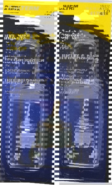 2 Position, 12 Volt, 15 Amp, 1/2 Hole Diam, Metal Toggle Switch